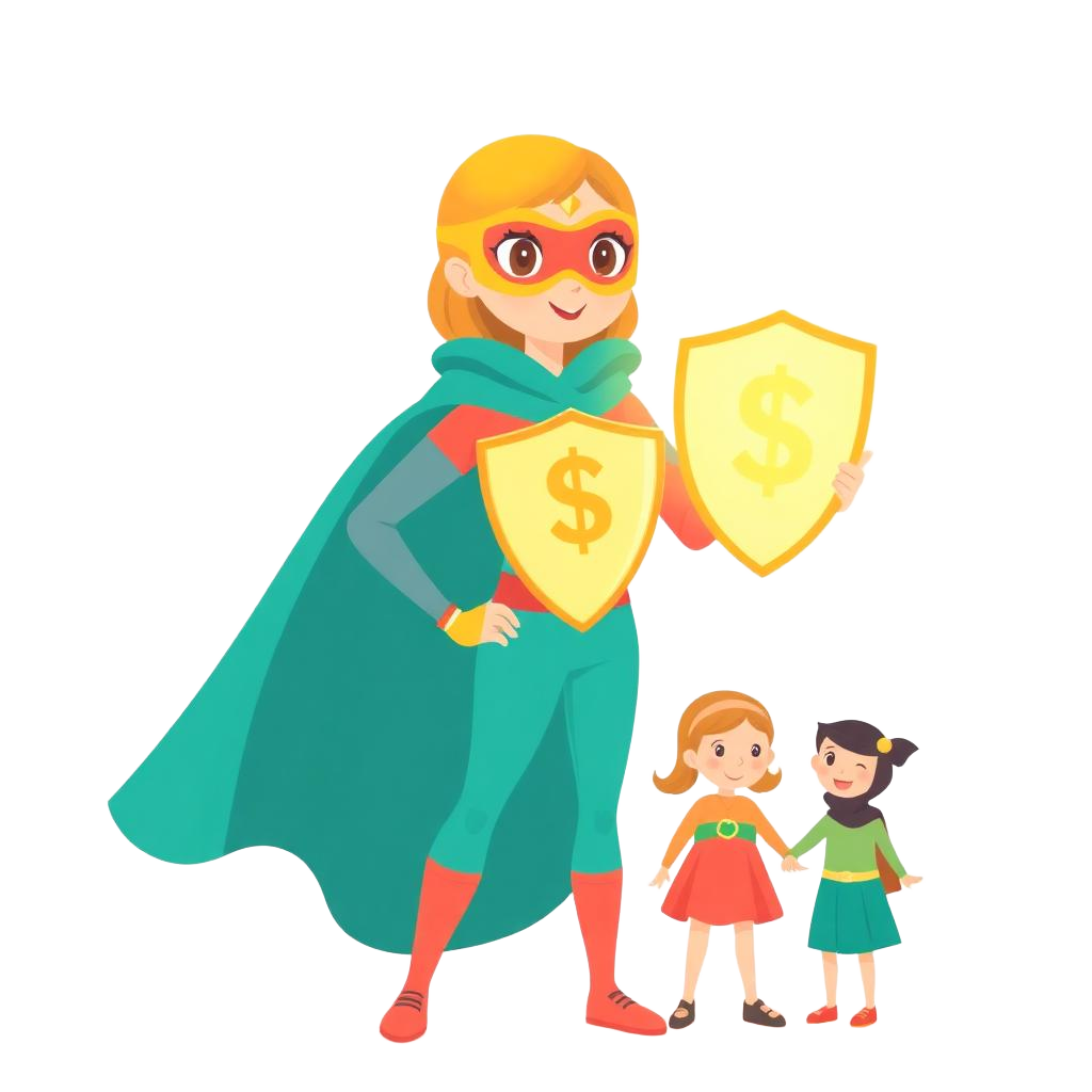 Hero shielding a family from debt